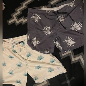 Bundle of 2 Mens XL Patterned Swim Shorts Obey and Zumiez (one NWT)